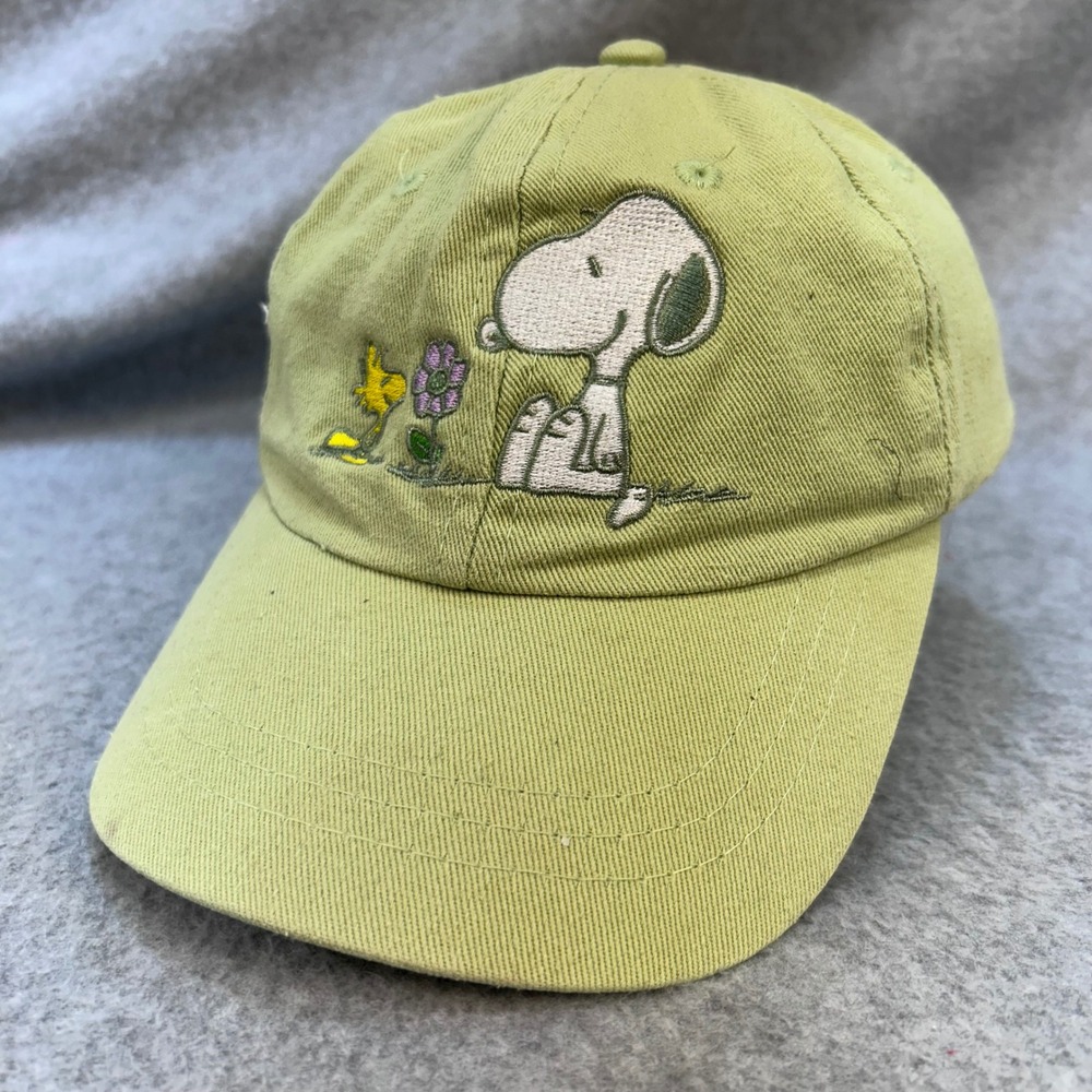 Snoopy Woodstock Unisex Green Peanuts Baseball Hat Embroidered Adjustable OSFM